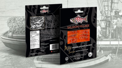 Salmon Village Smoked Salmon Packaging Design